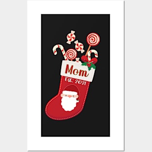 FIRST CHRISTMAS AS A MOM QUOTE DESIGN MAKES A CUTE SHIRT, MUG, GREETING CARD Posters and Art